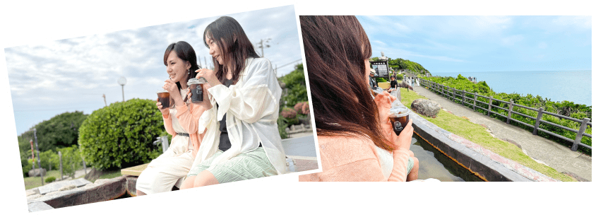 三段壁足湯で癒しのひとときを。
